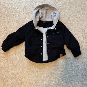 Toddler Little Bipsy Black Hooded Jacket